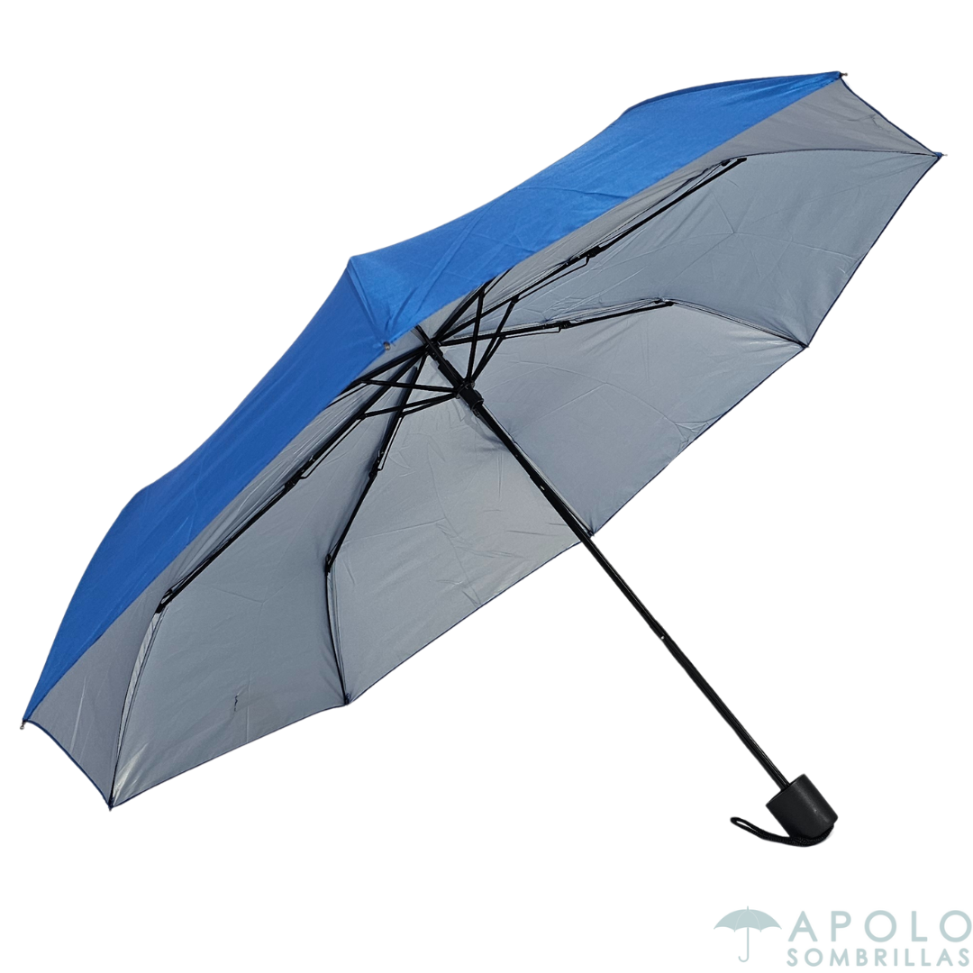 Vista lateral Sombrilla de bolso manual azul claro Apolo 21 N03, para publicidad y personalizar