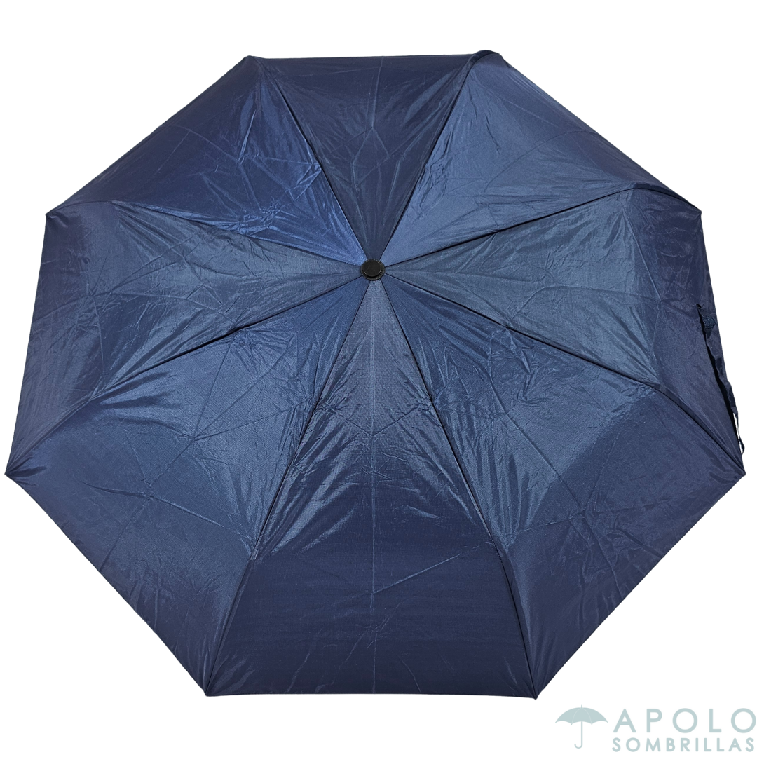 Sombrilla plegable azul oscuro Apolo 21 N03, tamaño compacto, manual, perfecta para eventos y fácil de transportar.