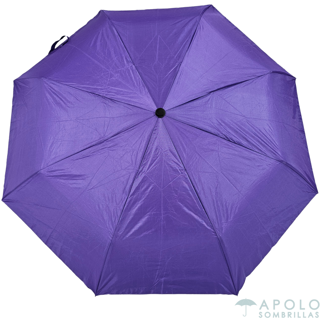 Paraguas compacto morado Apolo 21 N03, ligero, plegable y fácil de llevar en la cartera o mochila.