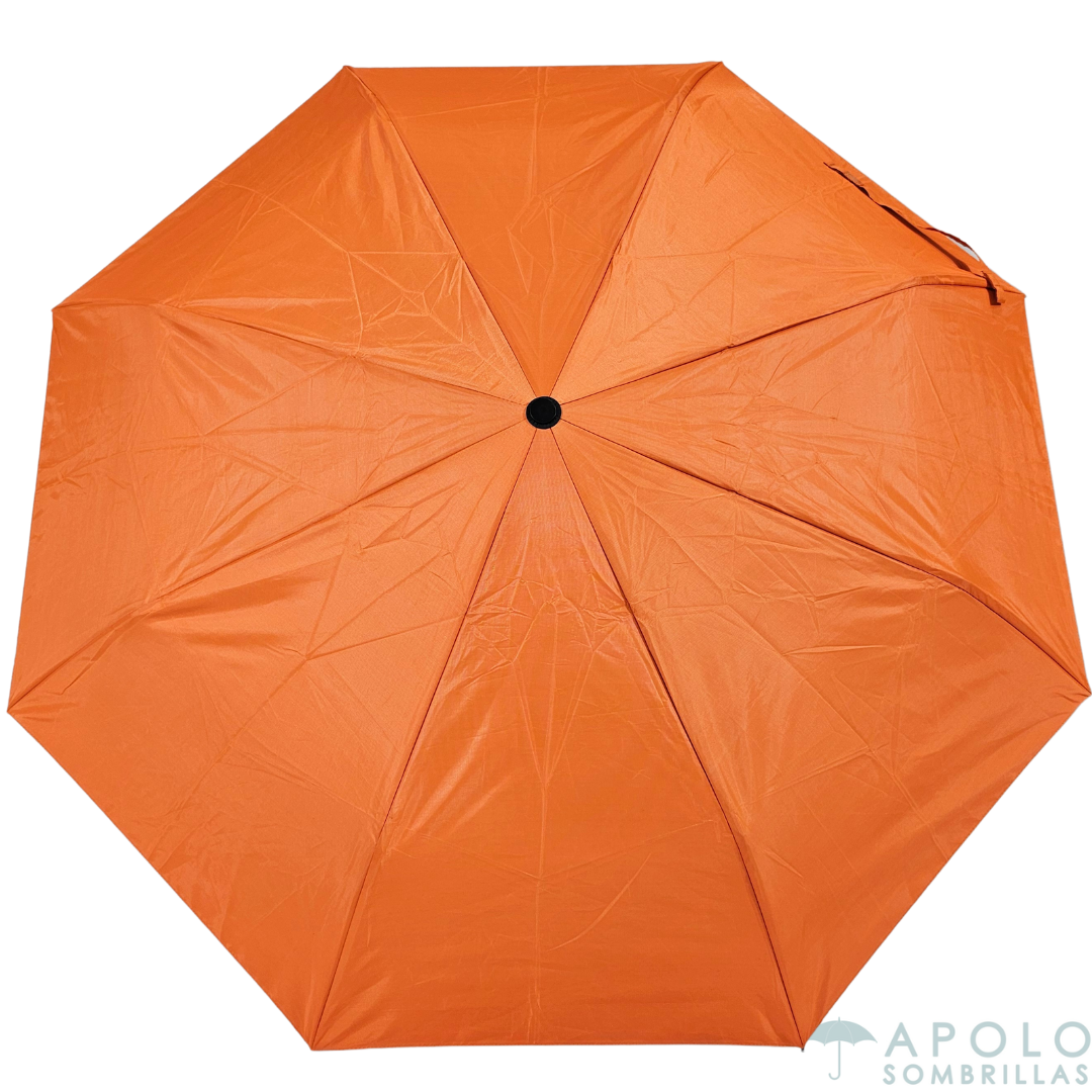 Sombrilla plegable naranja Apolo 21 N03, portátil y ligera, ideal para el bolso, eventos y días de lluvia.
