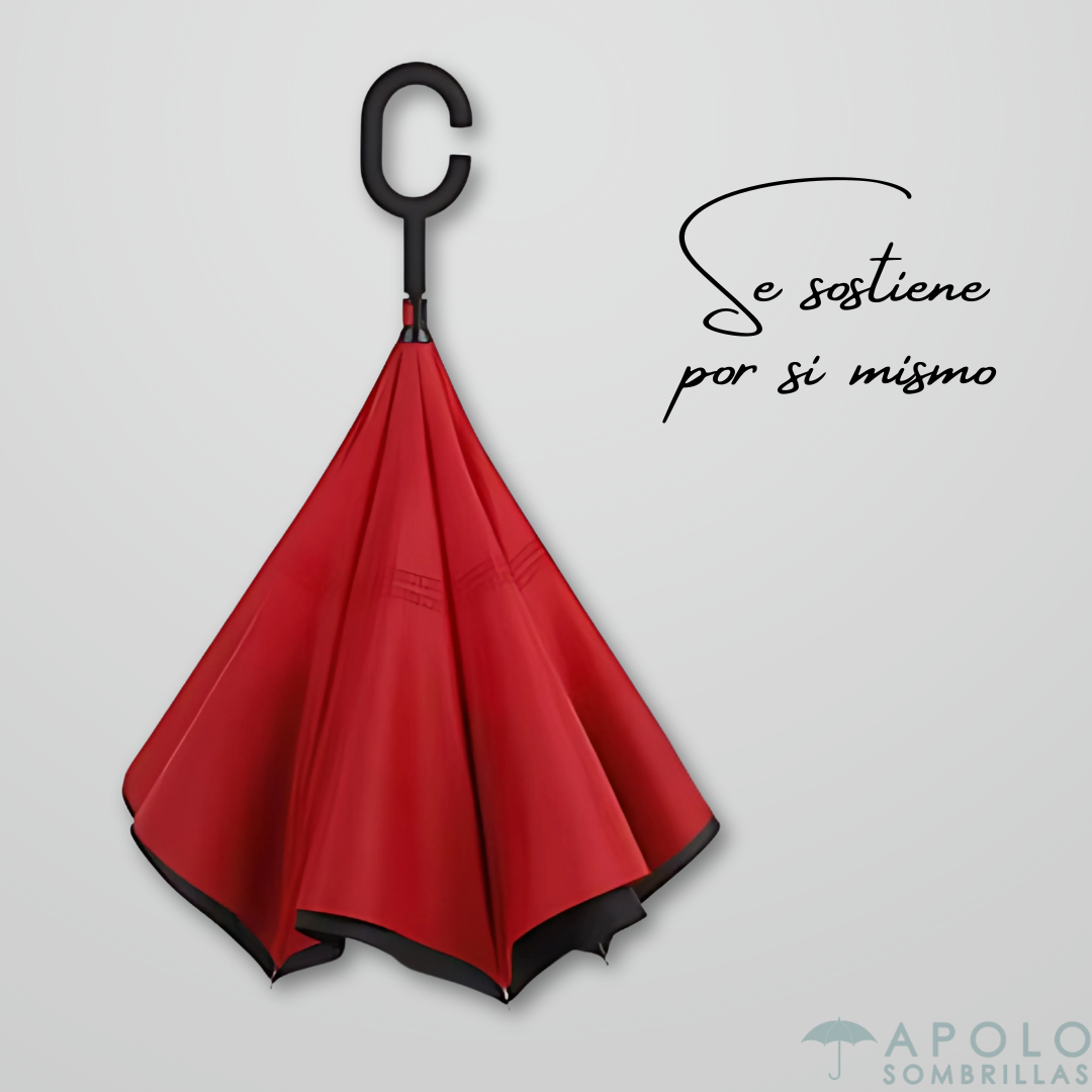 Paraguas Reversible de Dos Colores 23” N09 – Mango Tipo C, Resistente y Funcional