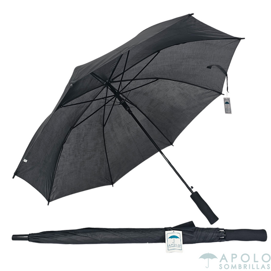 Sombrilla Golf Publicitaria Negra - 105 cm, con su funda protectora. Gran resistencia y calidad para uso empresarial y persona