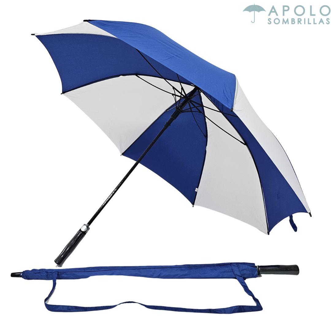 Sombrilla Resistente Grande Automática Tipo Golf Elite Bicolor Apolo 30" N05 – Para Eventos Deportivos y Promocionales