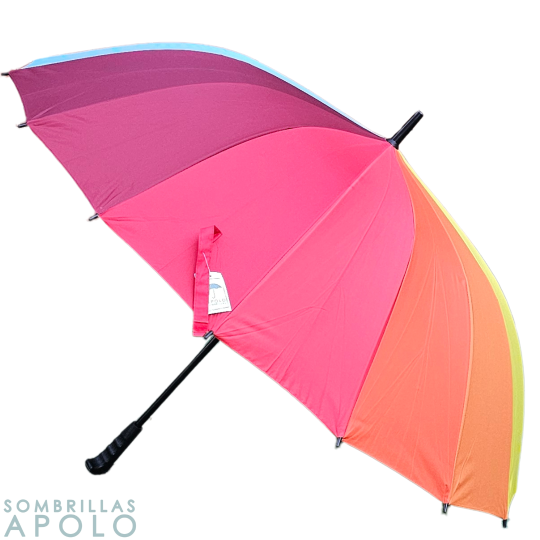 Sombrilla y Paraguas Resistente Grande Golf Elite Multicolor Apolo 27" N07 – Diseño Vibrante y Protección UV para Eventos