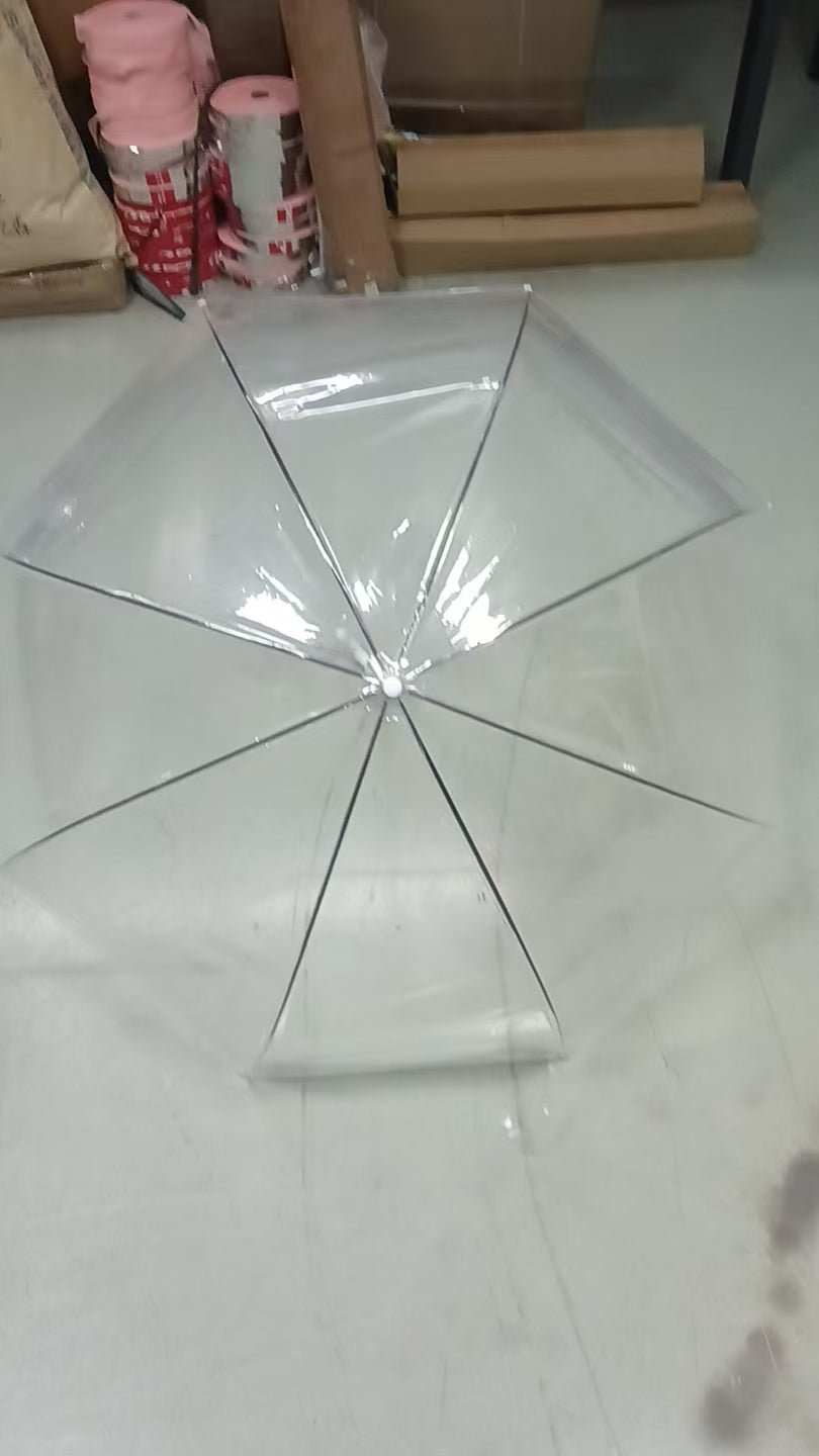 Paraguas transparente antiviento mango bastón personalizado para regalos corporativos Colombia – N27